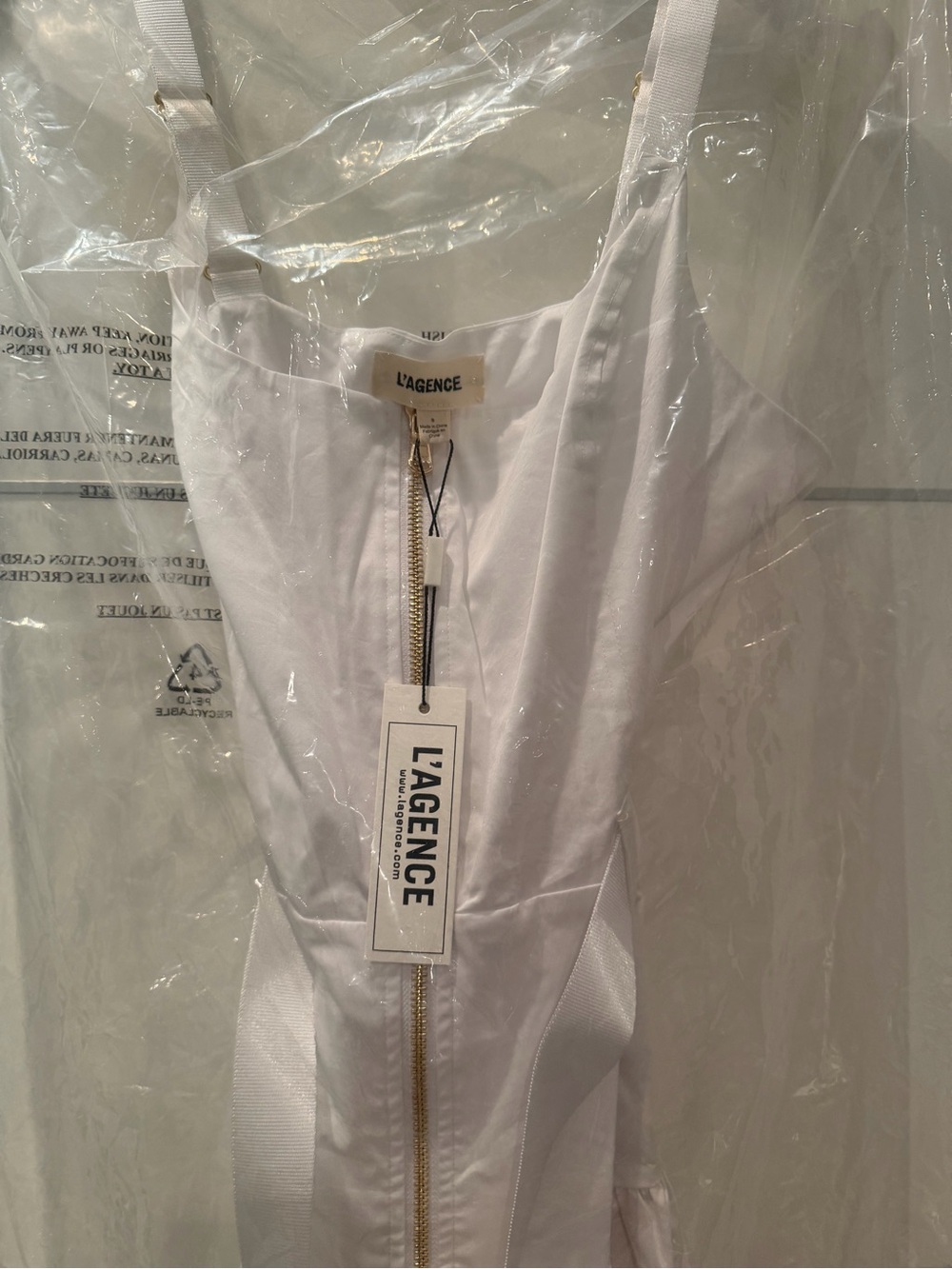 L'AGENCE White Rima Zip-Front Belted Midi Skirt - Picture 3 of 3